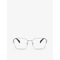 Womens Prada PR A51V irregular-frame metal optical glasses