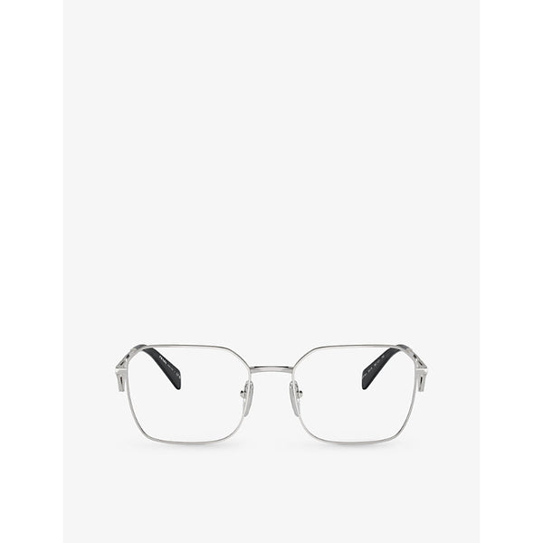 Womens Prada PR A51V irregular-frame metal optical glasses