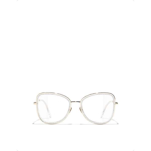  Chanel CH2208B square-frame metal glasses