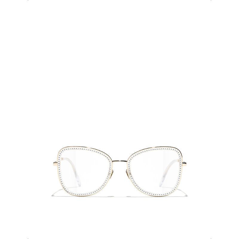  Chanel CH2208B square-frame metal glasses