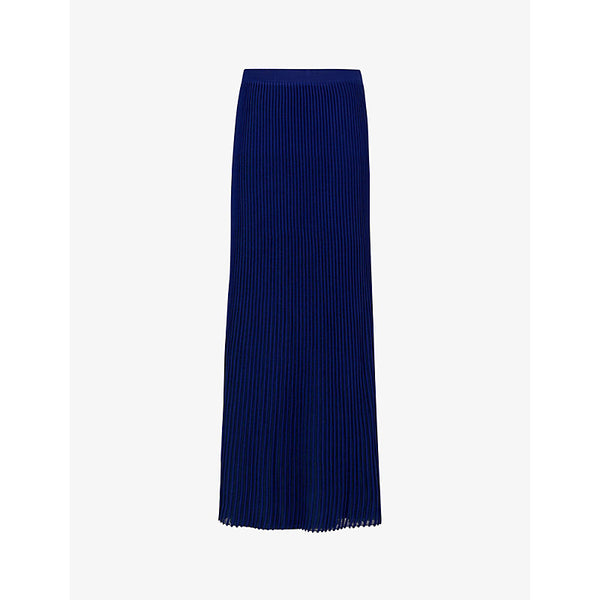 Leem Pleated elasticated-waistband woven maxi skirt