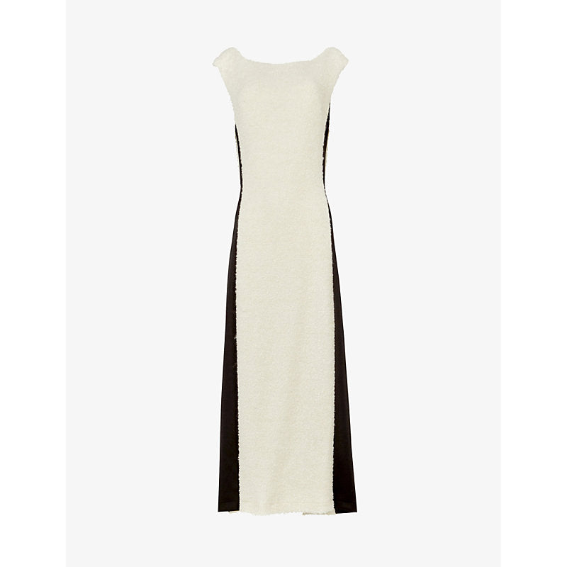 Leem Monochrome scoop-neck wool-blend midi dress | LEEM