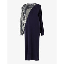 Leem Sequin-embellished batwing-sleeved woven dress | LEEM