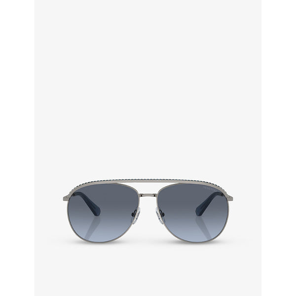  Swarovski SK7005 aviator-frame gem-embellished metal sunglasses