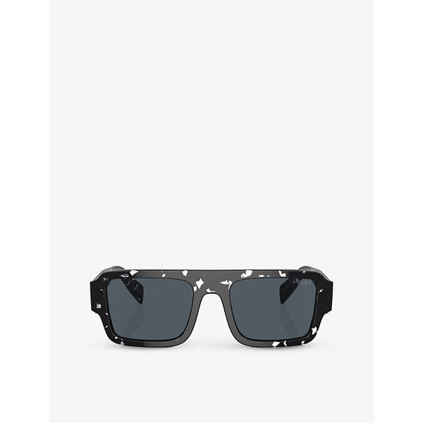 Prada PR A05S rectangle-frame abstract acetate sunglasses