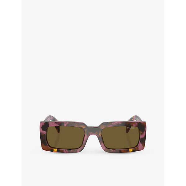 Prada PR A07S pillow-frame tortoiseshell acetate sunglasses