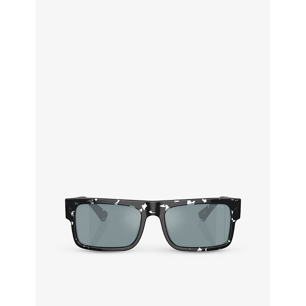 Prada PR A10S rectangle-frame tortoiseshell acetate sunglasses