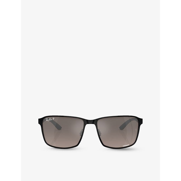  Ray-Ban RB3721CH Chromance square-frame metal sunglasses