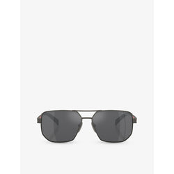  Prada Linea Rossa PS 51ZS pilot-frame metal sunglasses