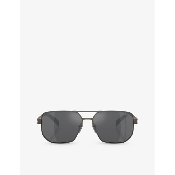  Prada Linea Rossa PS 51ZS pilot-frame metal sunglasses