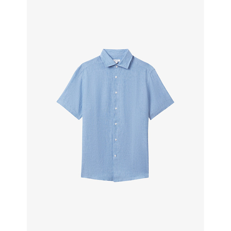  Reiss Holiday regular-fit short-sleeve linen shirt