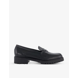 Dune Gild wide-fit leather penny loafer