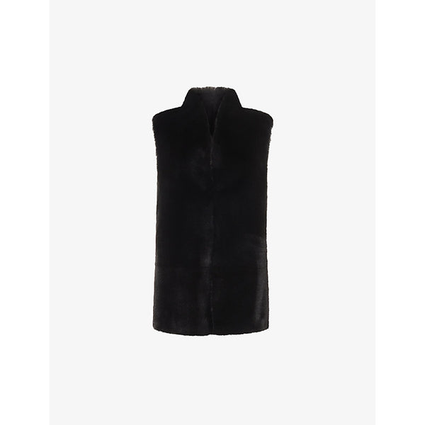 Whistles High-neck mid-length faux-fur gilet