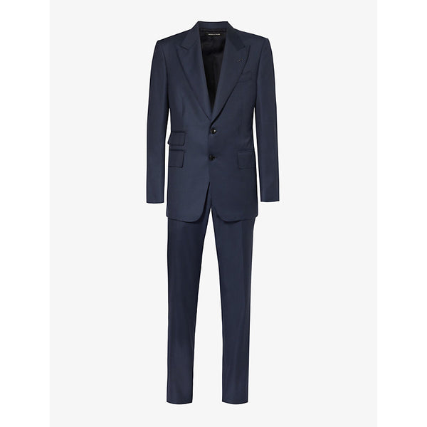  Tom Ford Shelton-fit single-breasted sharkskin wool suit