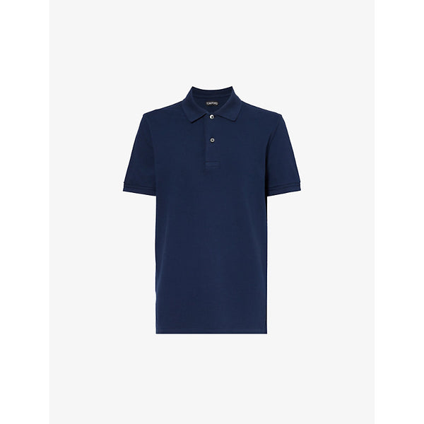  Tom Ford Straight-hem regular-fit cotton-piqué polo shirt