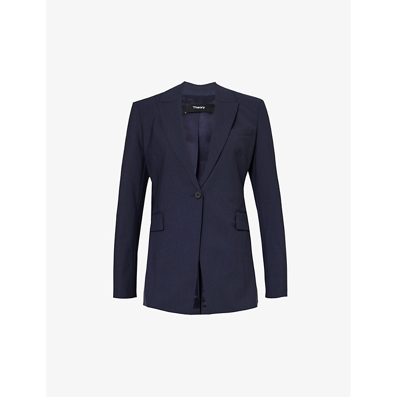  Theory Etiennette single-breasted relaxed-fit wool-blend jacket