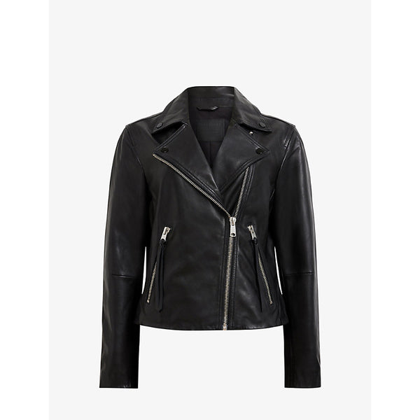 Allsaints Dalby stud-embellished leather biker jacket