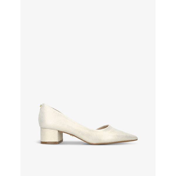  Carvela Comfort Camilla cut-out side metallic-suede court heels