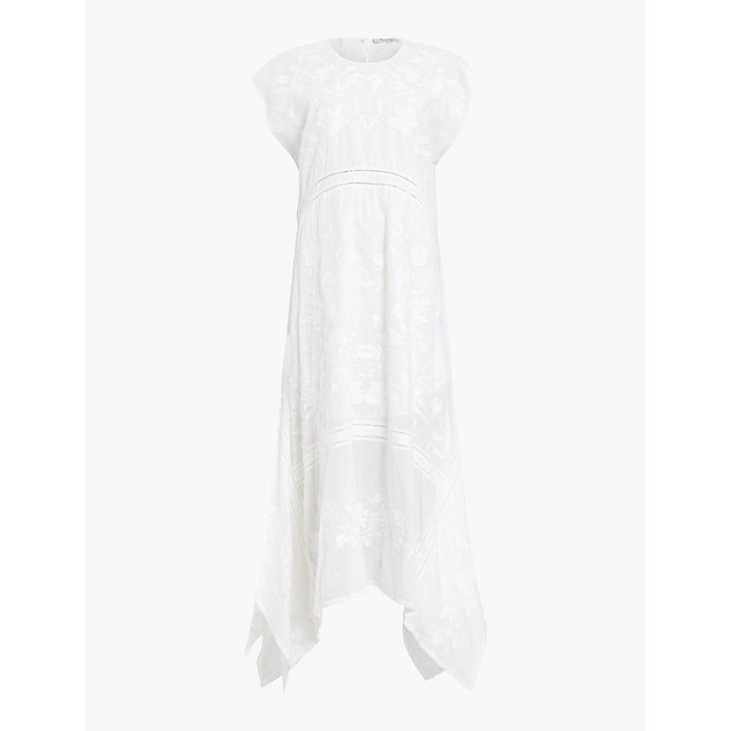 Allsaints Gianna embroidered cotton maxi dress | ALLSAINTS