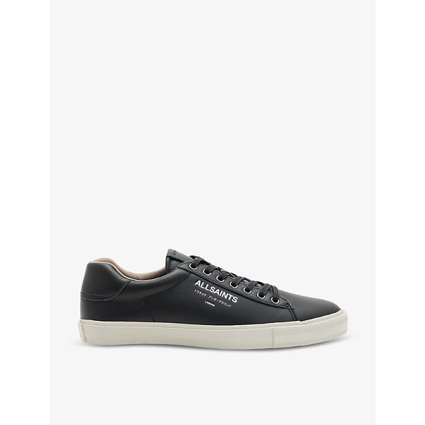 Allsaints Underground brand-print leather low-top trainers