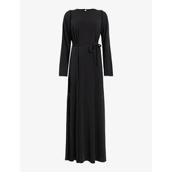 Allsaints Susannah removable-sleeve stretch-woven maxi dress | ALLSAINTS