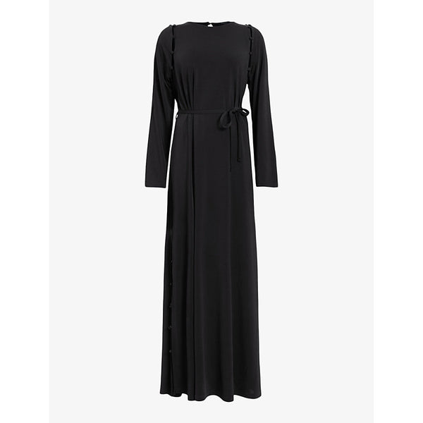 Allsaints Susannah removable-sleeve stretch-woven maxi dress