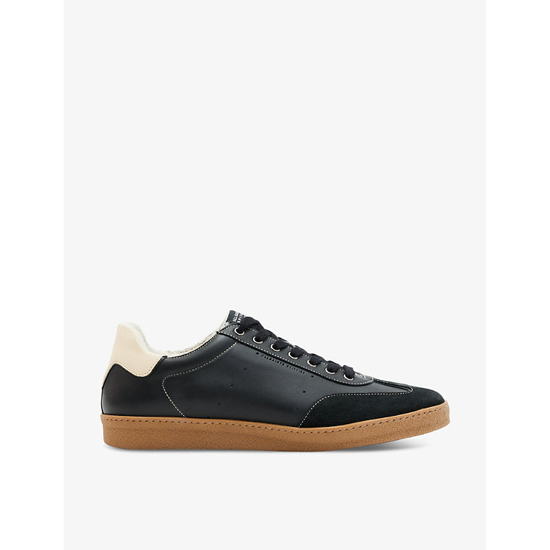 Allsaints Leo brand-embossed leather low-top trainers