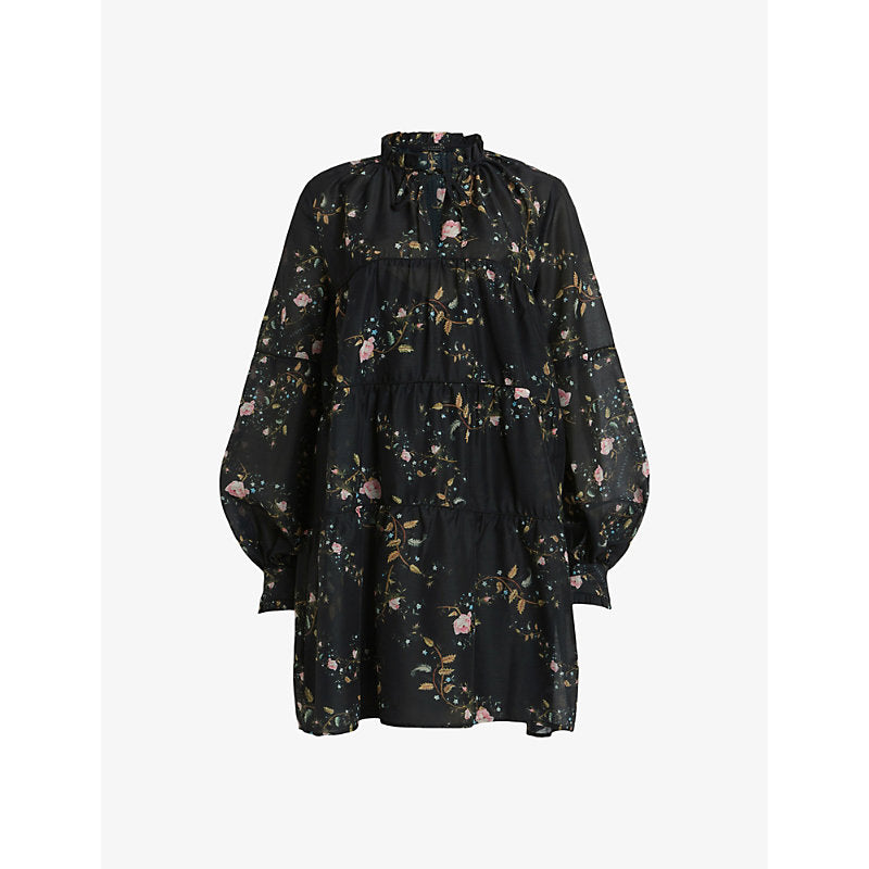 Allsaints Mindy floral-print woven mini dress | ALLSAINTS