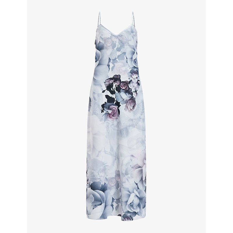 Allsaints Bryony Valley floral-print recycled-polyester maxi dress | ALLSAINTS