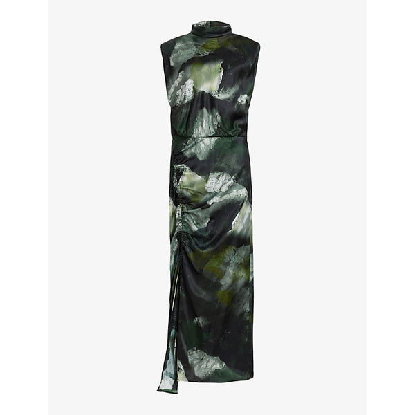 Allsaints Isa graphic-print woven midi dress