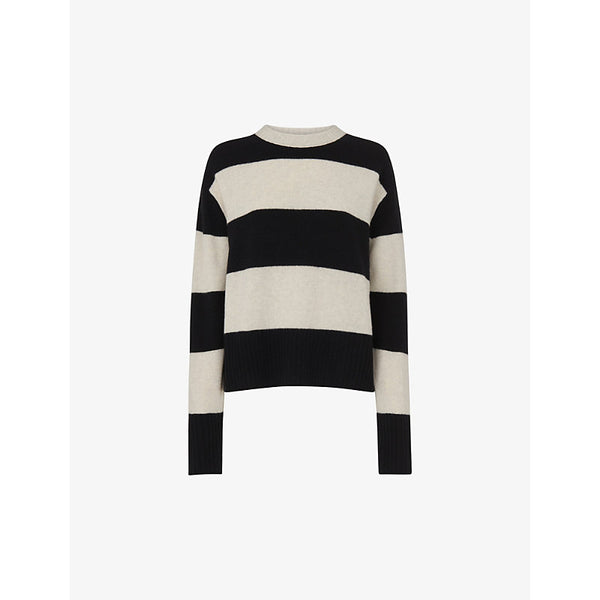 Whistles Block-striped relaxed-fit wool jumper