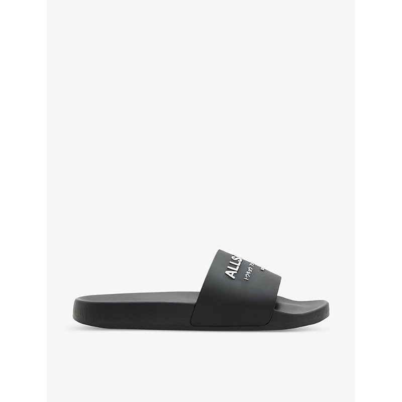 Allsaints Underground logo-debossed rubber slides