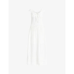 Allsaints Eliza smocked-detail woven maxi dress | ALLSAINTS