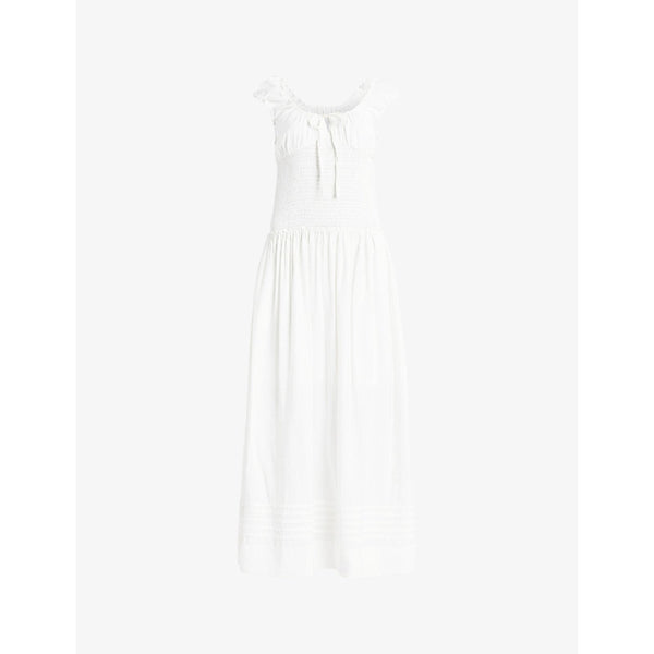 Allsaints Eliza smocked-detail woven maxi dress