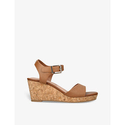 Carvela Sadie logo-embellished faux-leather heeled wedges