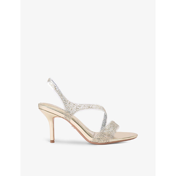 Carvela Symmetry crystal-embellished vinyl heeled sandals