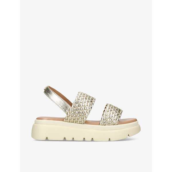 Carvela Comfort Krypton metallic woven-strap leather sandals