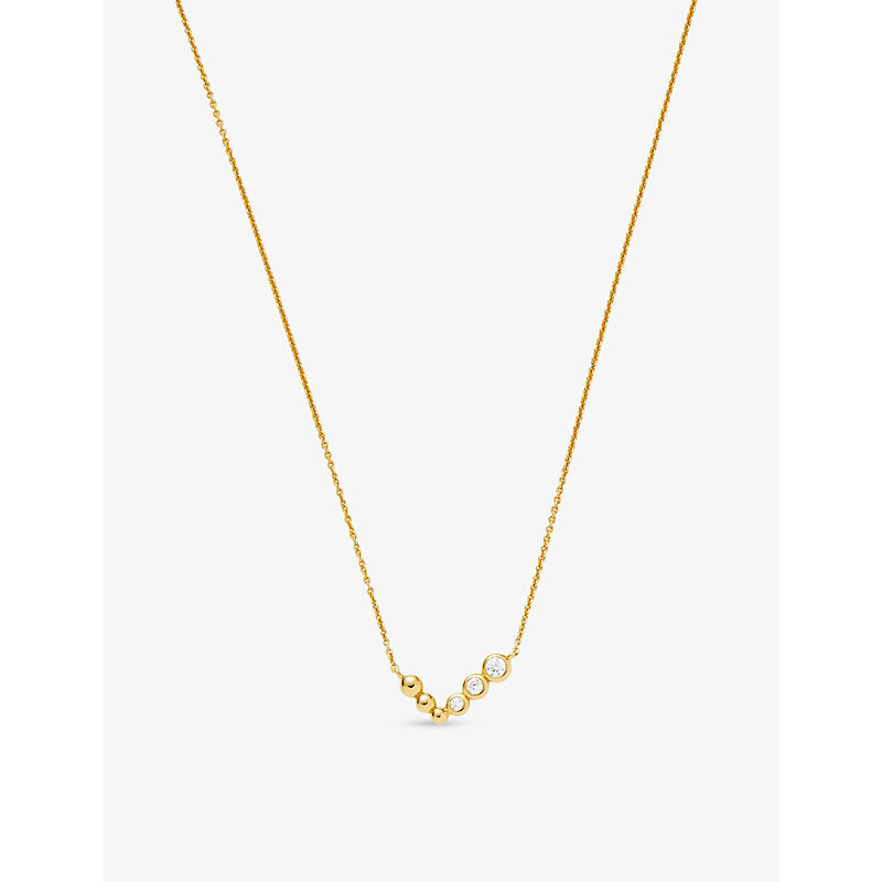  Missoma Articulated 18ct recycled yellow gold-plated vermeil recycled sterling-silver and cubic zirconia pendant necklace