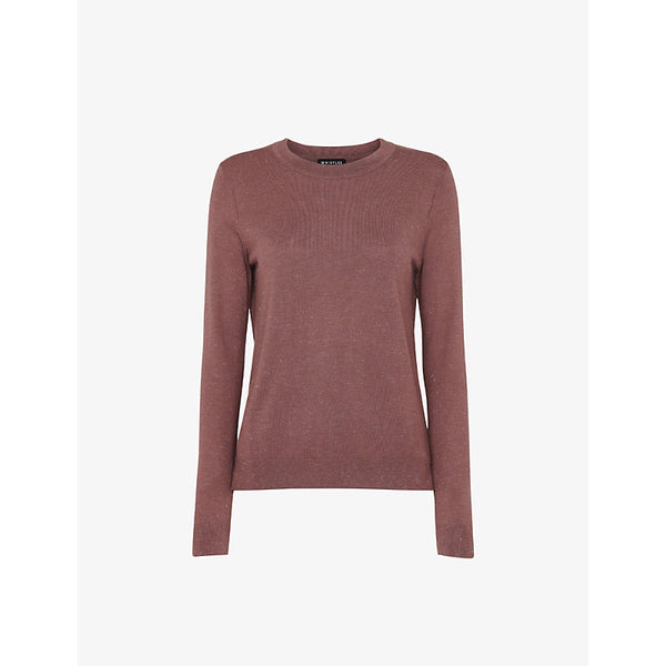 Whistles Annie metallic-weave knitted jumper