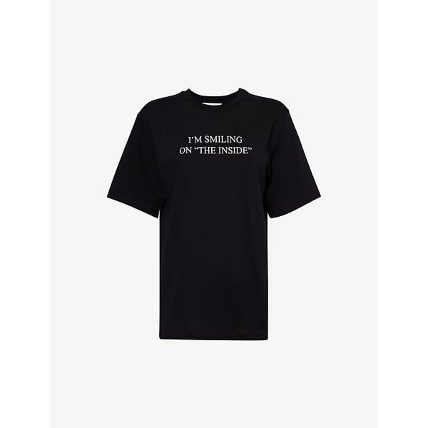 Victoria Beckham Text-print organic-cotton T-shirt