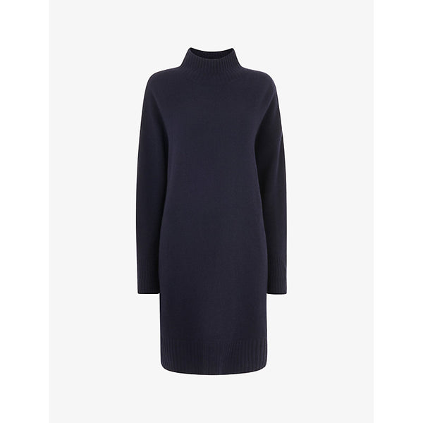 Whistles Amelia funnel-neck wool midi dress | WHISTLES