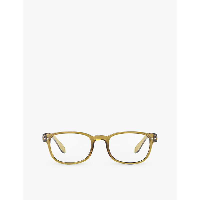 Mens Izipizi #B square-framed havane reading glasses