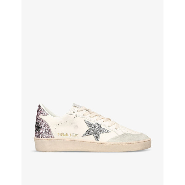  Golden Goose Ballstar 80184 glitter-embellished leather low-top trainers