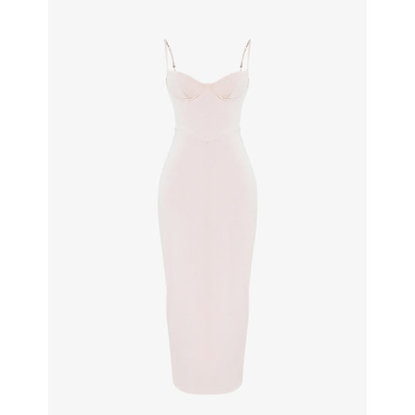 House of CB Stefania fitted satin maxi dress