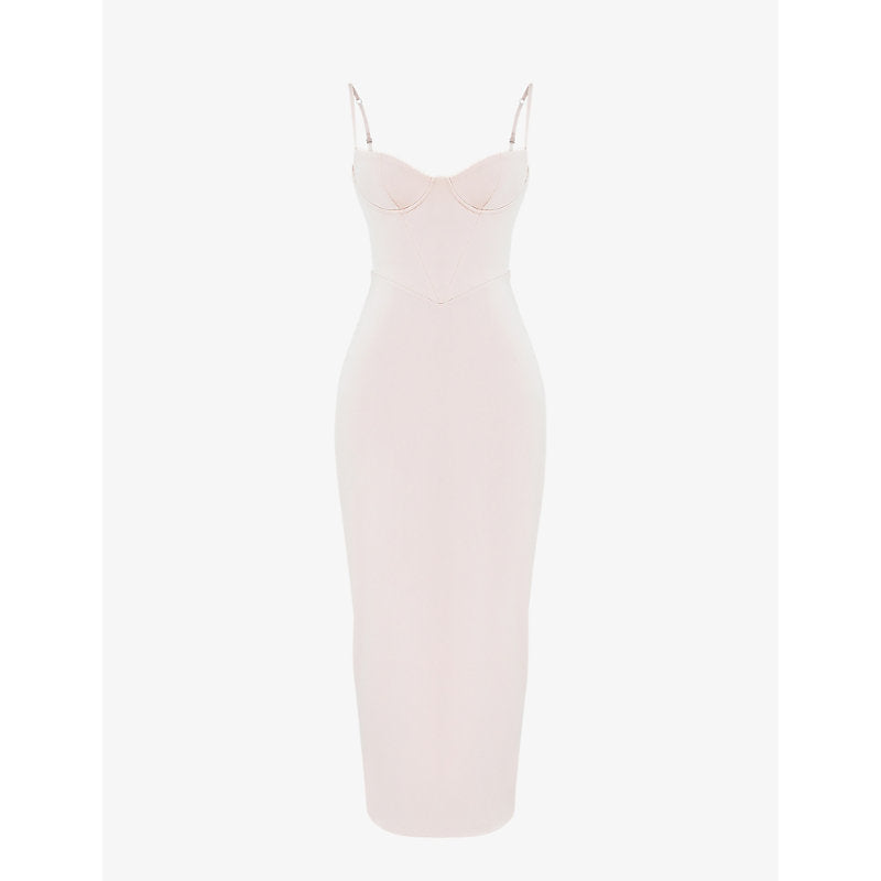  House Of Cb Stefania fitted satin maxi dress