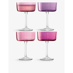 Lsa Gems pleated-texture glass cocktail glasses set of four