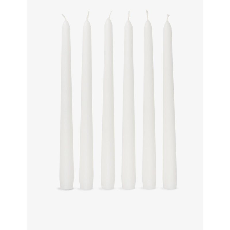 The White Company Pure unscented dinner candles set of six