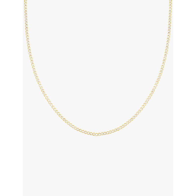  Astrid & Miyu Gleam 18ct gold-plated and cubic zirconia tennis necklace