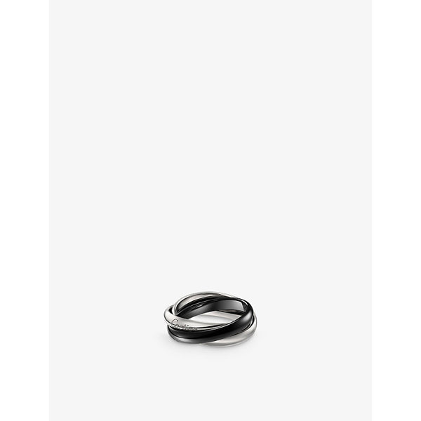 Cartier Trinity medium 18ct white-gold and ceramic ring