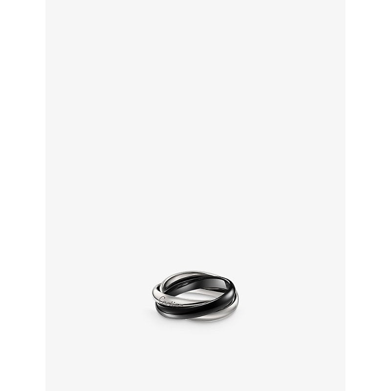 Cartier Trinity medium 18ct white-gold and ceramic ring